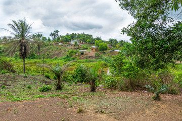 Fototapeta na wymiar Remote Liberian village in the Bensonville City district, Montserrado County