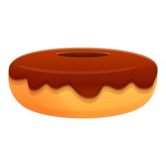 Chocolate donut icon. Cartoon of chocolate donut vector icon for web design isolated on white background