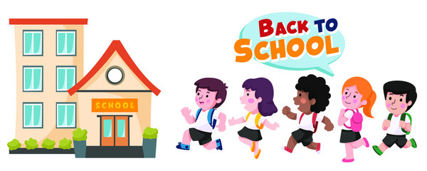 Vector illustration of children back to school