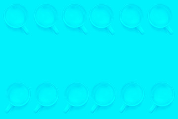 Blue cups on a blue background.