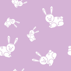Wrapping paper - Seamless pattern of symbols rabbit for vector graphic design