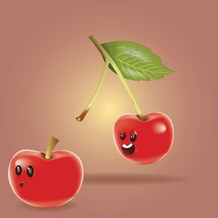 cute cartoon cherries