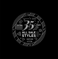 35% OFF Flash Sale Discount Banner Template Promotion Big sale special offer. end of season special offer banner. vector illustration.