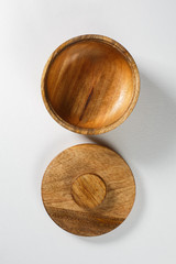 wooden plate with wooden spoon