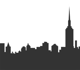 Naklejka premium Sylwetka panoramę miasta na białym tle ilustracji