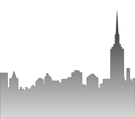 City Skyline Silhouette on white Background illustration
