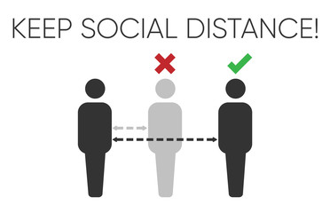 Social distancing, keep distance in public society people to protect from COVID-19 coronavirus