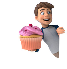 3D cartoon character fun teenager