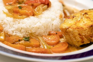 Salmon with Rice and Vegetable