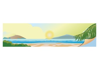 Fototapeta na wymiar A beach banner illustration.