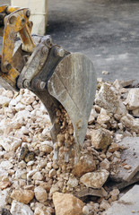 yellow excavator machines