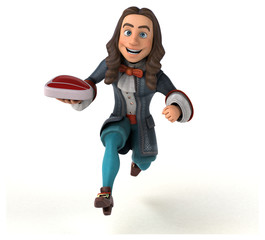 3D Illustration of a cartoon man in historical baroque costume