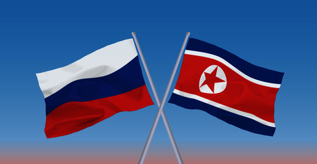 ロシアと北朝鮮の国旗