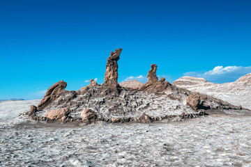 Drei Marias Felsformation  im Tal des Mondes, Atacama, Chile,Las Tres Marias landmarks in the Valle...