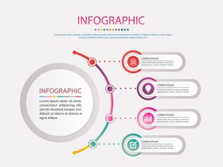 Timeline infographics design vector and marketing icons. Business concept with 4 options, steps or processes .