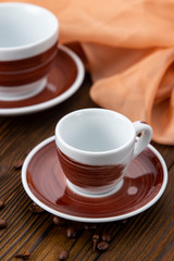 brown cups on brown background