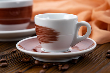 brown cups on brown background