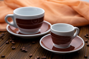 brown cups on brown background
