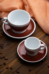 brown cups on brown background