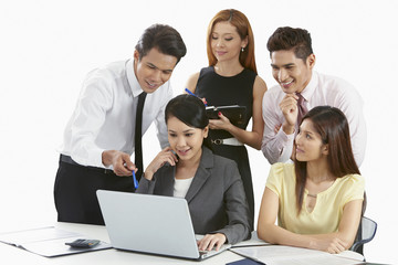 Business people working together on the laptop