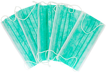medical face mask against viruses and bacteria on a white