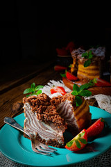 Delicious and creamy zebra cheesecake