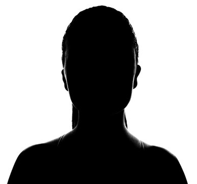 Female person silhouette,back lit light