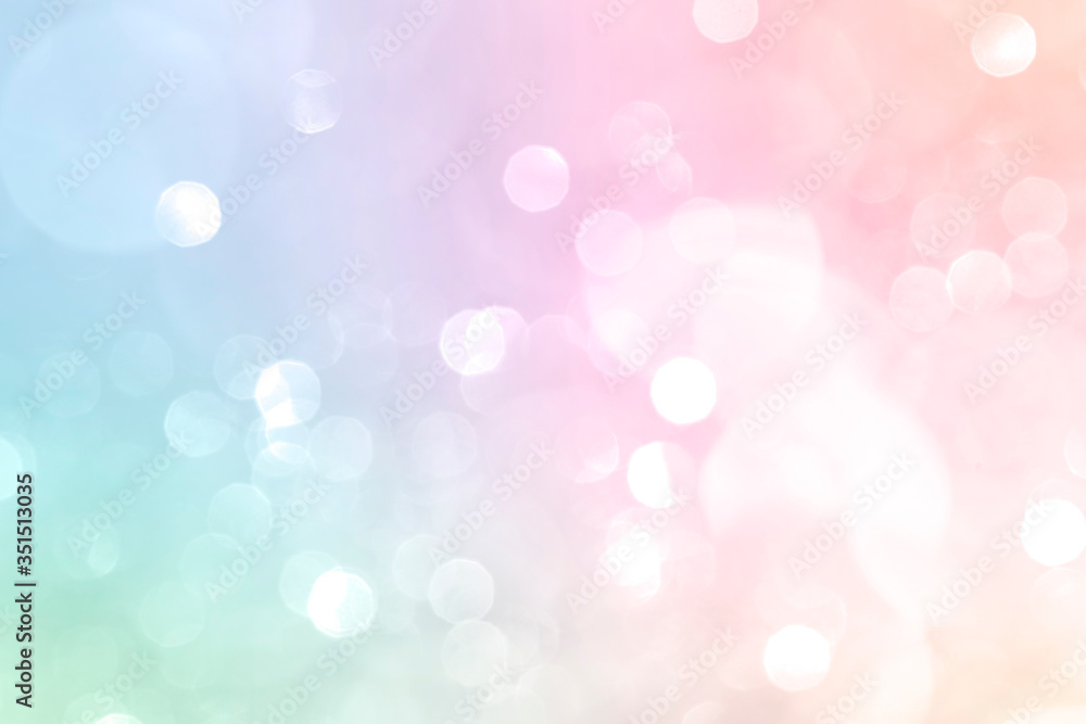 Wall mural pastel colorful gradient with bokeh light background