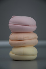 colourful marshmallow on a white background
