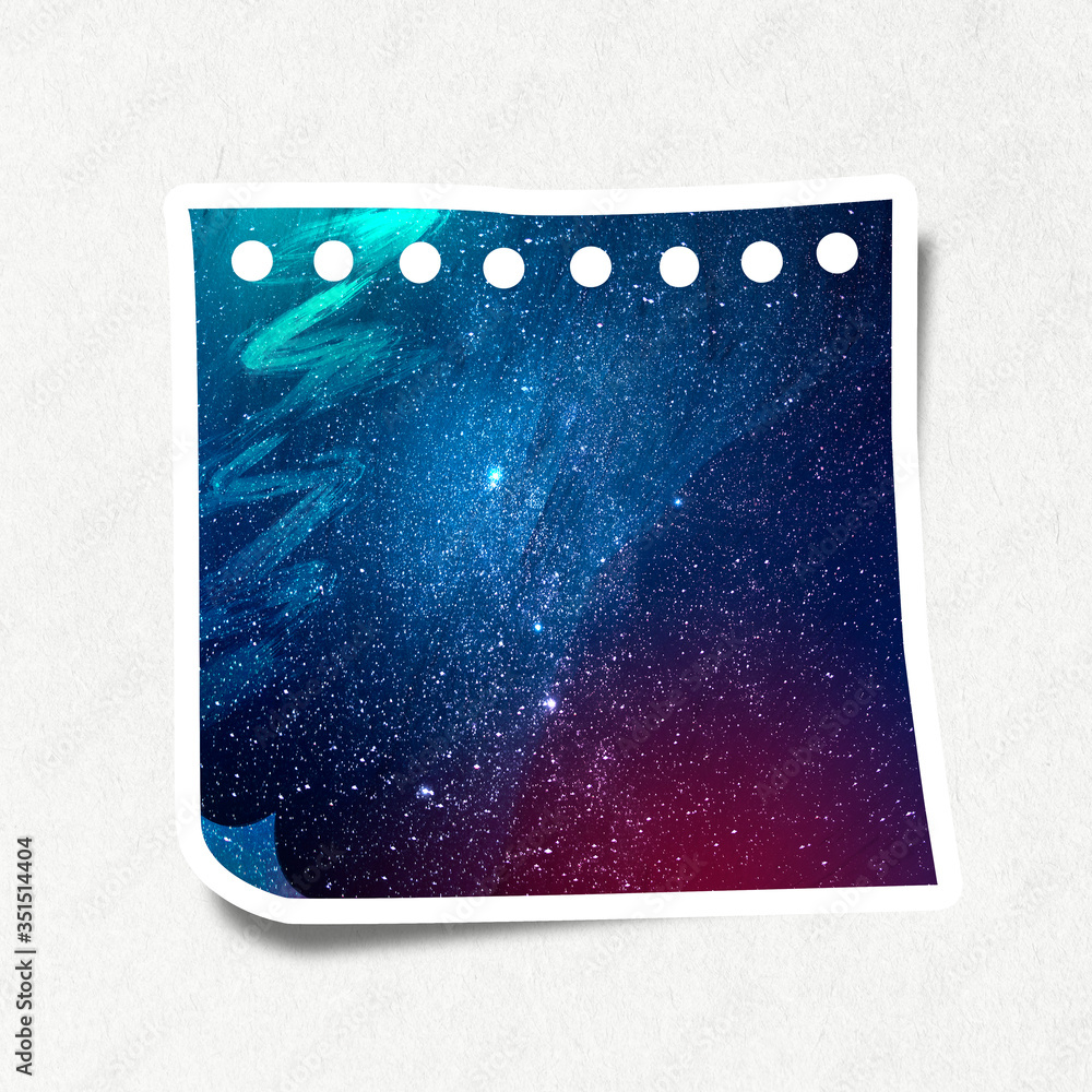 Wall mural galaxy patterned paper note design element