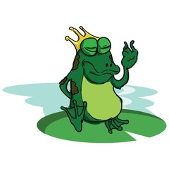 frog wearing crown