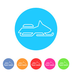 Snowmobile ski extrim sport icon flat web sign symbol logo label