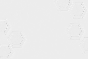3D white paper craft hexagonal patterned background