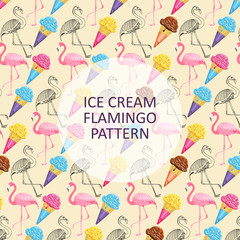 ice cream flamingo pattern