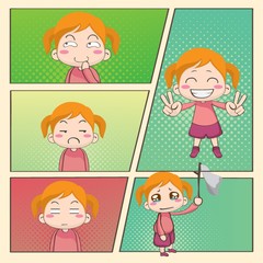 girl with different expression