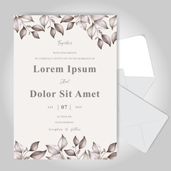 Elegant Watercolor Wedding Invitation Cards template