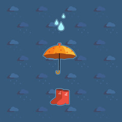 Weather background and icon rainy day.