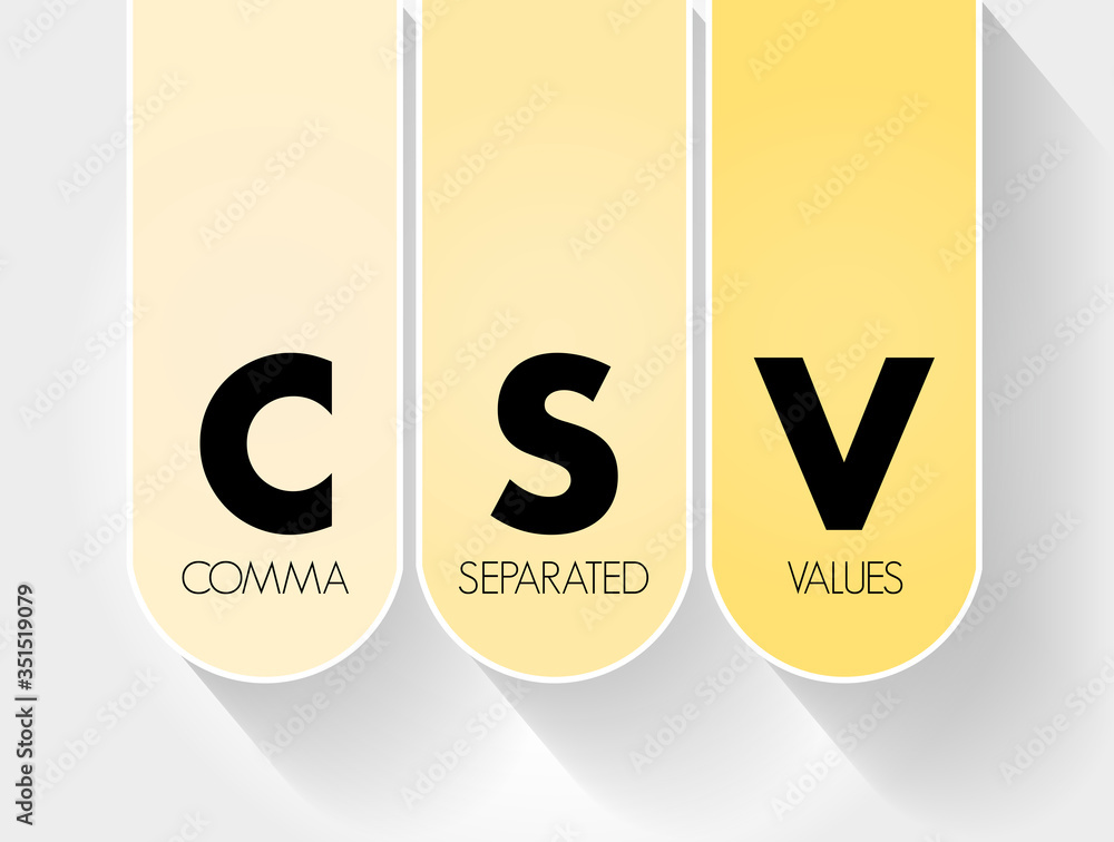 Poster csv - comma separated values acronym, technology concept background