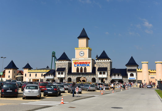 Zator, Poland - July 21, 2018: Energylandia is an amusement park in Poland, located in Zator.