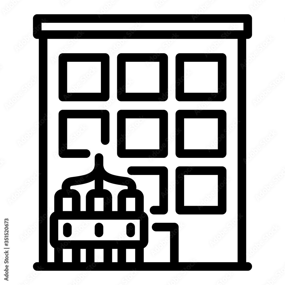 Poster dog handler building icon. outline dog handler building vector icon for web design isolated on white