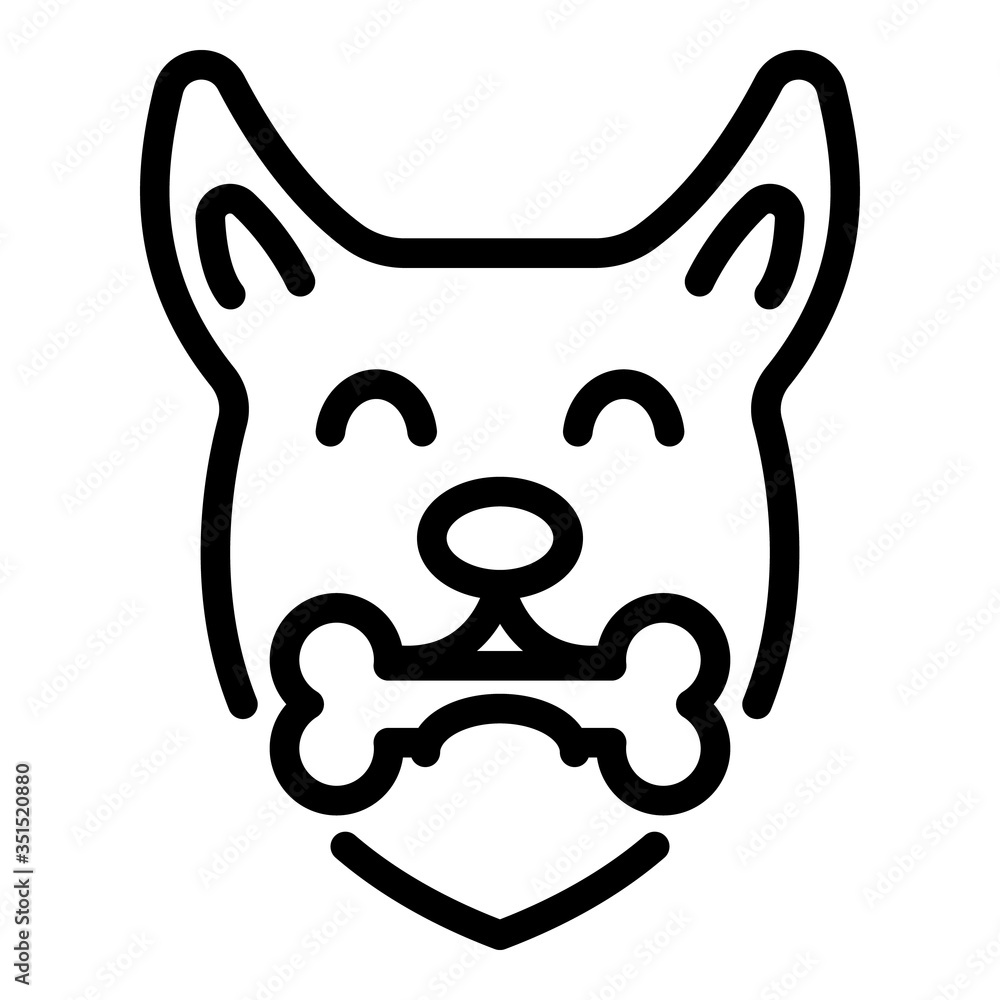 Aufkleber dog with bone icon. outline dog with bone vector icon for web design isolated on white background