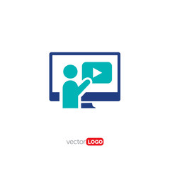 Online Course Logo Design Vector Template Illustration
