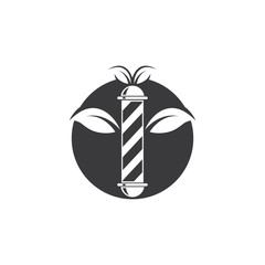 eco barber shop icon logo vector icon
