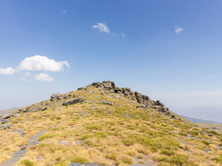 Sierra Nevada mountain landscape with clouds