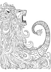 A lion sketch illustration.