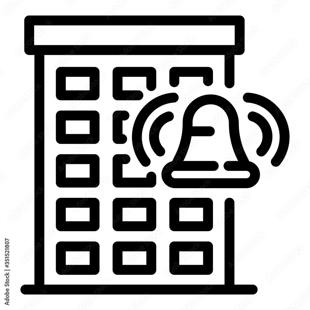 Poster building guard alarm icon. outline building guard alarm vector icon for web design isolated on white