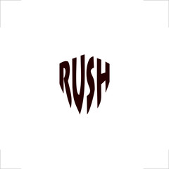 rush text word design