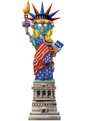 Fototapeta na wymiar statue of liberty wearing sunglasses