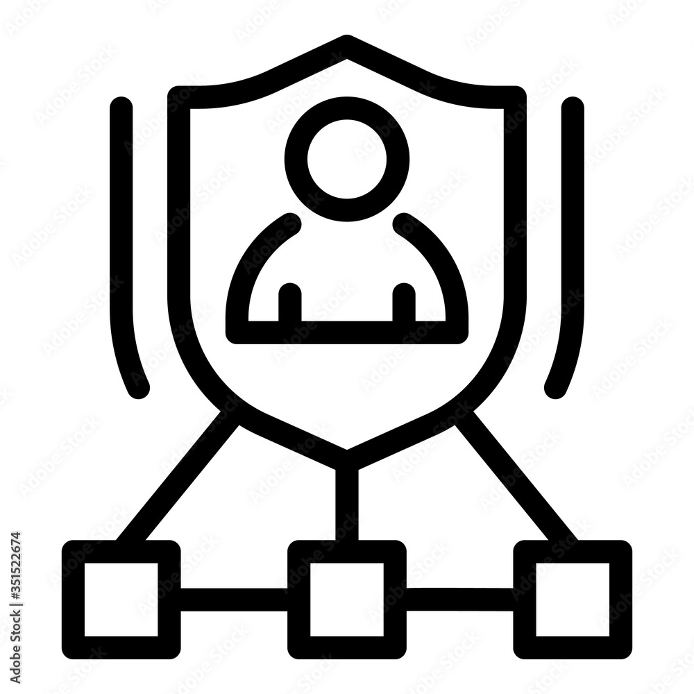 Poster personal guard scheme icon. outline personal guard scheme vector icon for web design isolated on whi