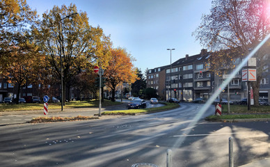A typical Autumn city scene in Germany